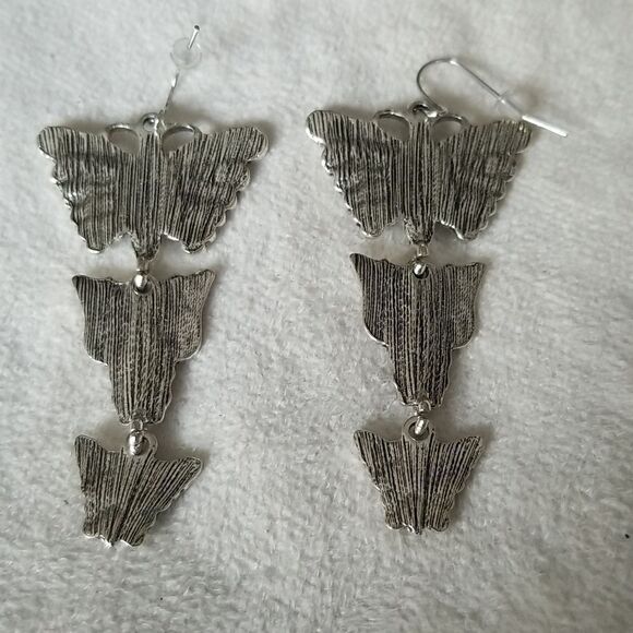 Vintage style turquoise butterfly earrings - Picture 2 of 10